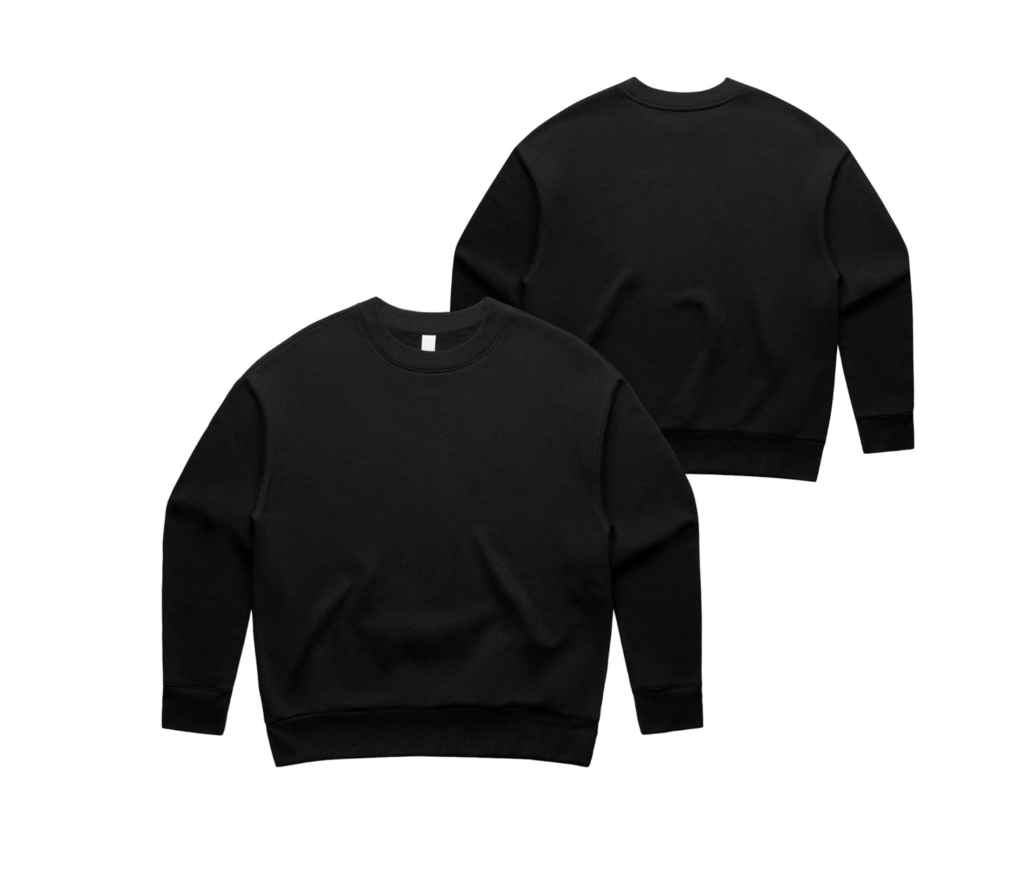 BLACK CREWNECK .