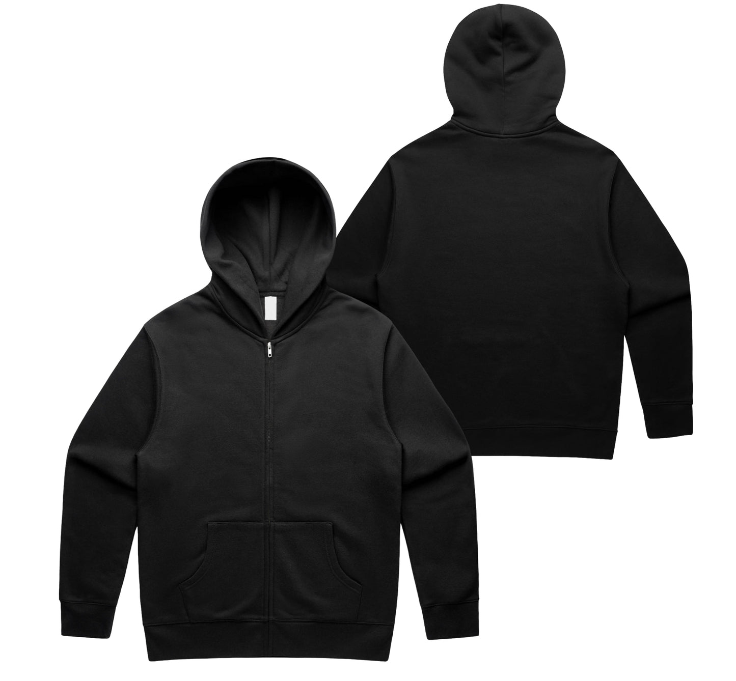 ZIP UP ALL BLACK HOODIE